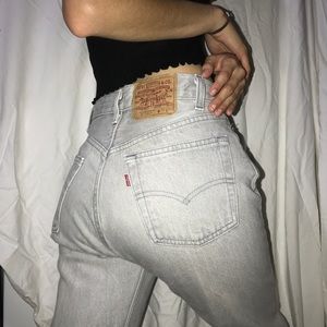 Vintage Grey Levi 501 Mom Denim Jeans Sz 29 in.
